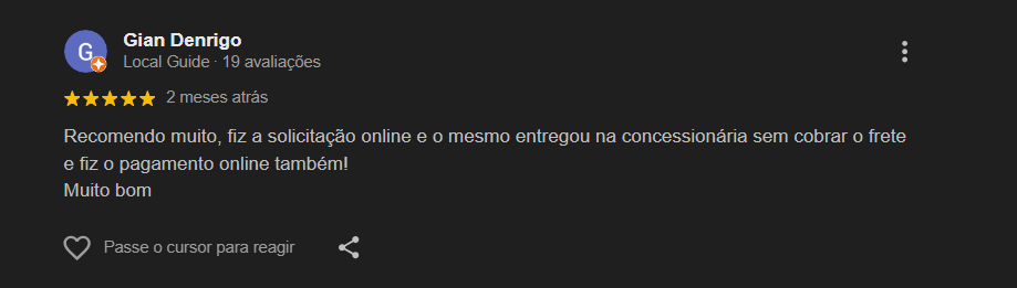 Depoimento de cliente